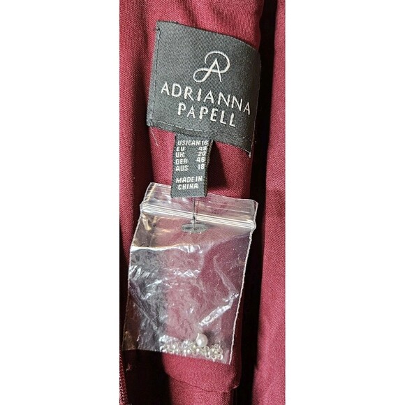 Adrianna Papell Gown Flutter Jewel Neck Maroon NEW NWT sz 16 MSRP $240 - Picture 11 of 11
